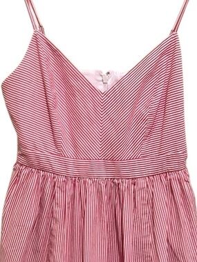 J. Crew Pink and White Striped Midi Dress